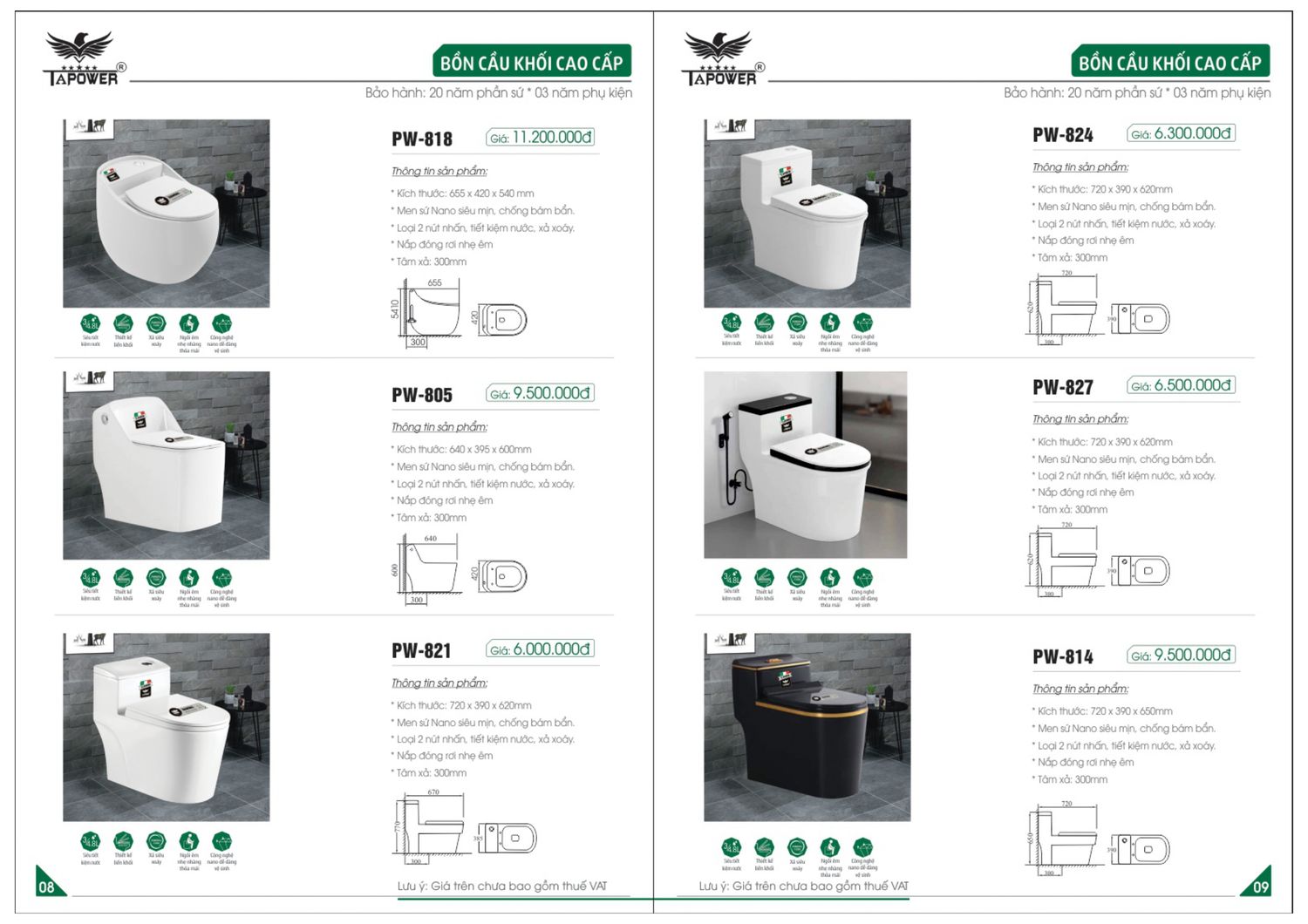 Thiết bị vệ sinh TAPOWER Catalogue và Bảng giá mới nhất /Page 5